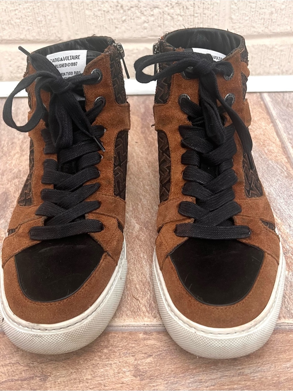 Zadig & Voltaire High Flash Sneakers Leather Women Size EU 39 US 8.5
